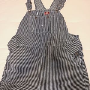 Worn once / Men's Dickies blue stripe overalls- size 38x30